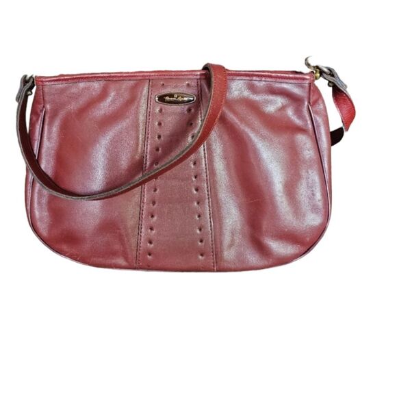 Etienne Aigner Vintage Burgundy Leather Shoulder Bag Y2K Minimalist Classic - Picture 1 of 10